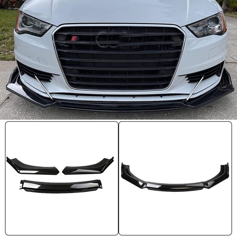 DREAMIZER Car Universal Front Bumper Lip 4pcs Body Kit Chin Spoiler Splitter Diffuser Protector Compatiable for Toyota Honda Nissan Hyundai and More (Glossy Black) - Image 4